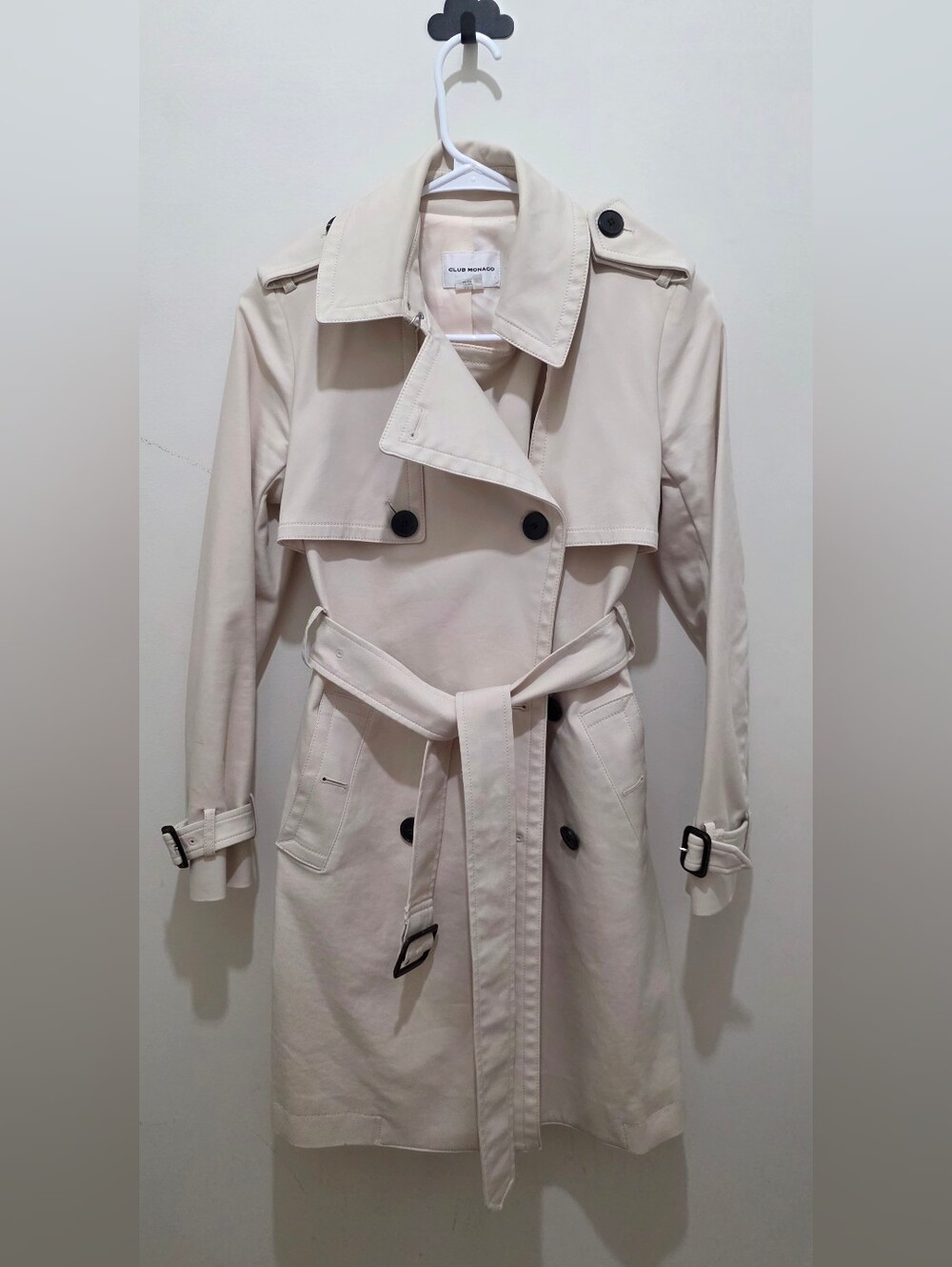 Club Monaco Matie Double-Breasted Belted Trench Coat - Beige Size XS
